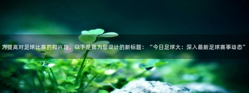  为提高对足球比赛的和兴趣，以下是我为您设计的新标题：“今日足