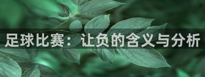 足球比赛：让负的含义与分析